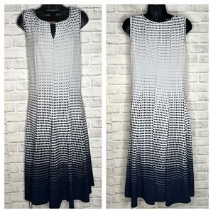 Haani Blue & White Fit & Flare Sleeveless Dress Size 2X